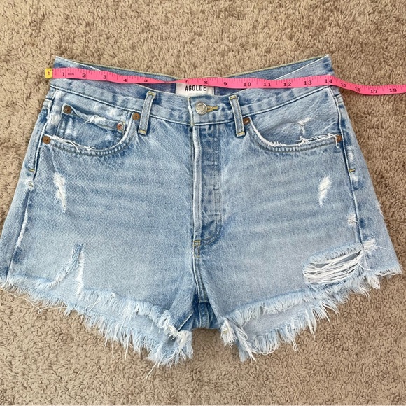 Agolde Parker Vintage Cut Off Rigid Cotton Denim Shorts Style A026-811, Size 26 - Picture 12 of 16
